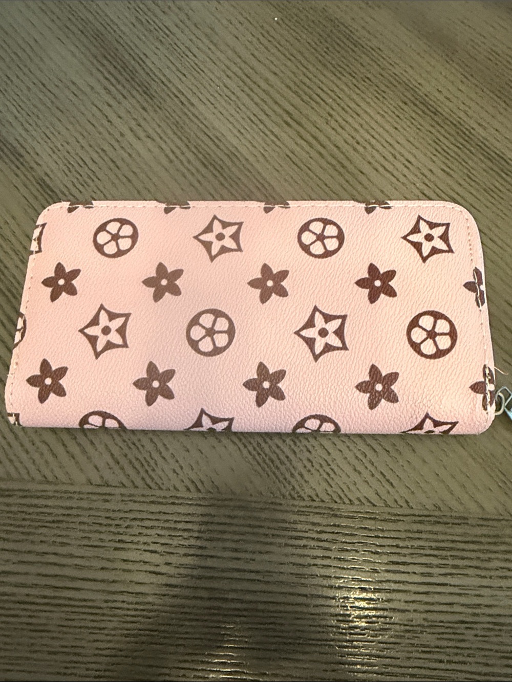 Pink Floral Zip-Around Wallet - Designer-Inspired